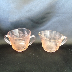 Dogwood Pink Thin Walled Cream and Sugar Set