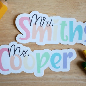 Personalized Name Stickers - Teacher Name Stickers, Water Bottle Stickers, School Supplies Stickers, Organizer Labels, Personalized Gift