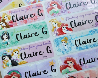 1200 Tiny Sparkle Princess Personalized Waterproof Name Stickers Label Decals