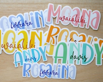 Single Color Water-Resistant Name Labels - Kids Name Labels, Laptop Bottle Stickers, School Stickers, Daycare Labels, Personalized Gift