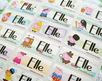 peppa pig name tag etsy