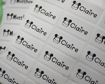 Paw Print/Mickey/Minnie Name Labels - Waterproof Name Labels, Kids Name Labels, Daycare Labels, School Stickers, Personalized Gift