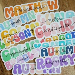 Personalized Name Stickers - Kids Name Labels, Laptop Bottle Stickers, School Stickers, Daycare Labels, Personalized Gift