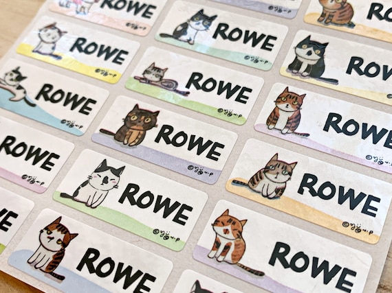 Labels Cats Water Bottle Labels Labels for School Labels for Daycare ...