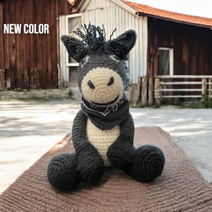 Crocheted donkey, Stuffed donkey, Amigrumi donkey, Plush donkey, Toy donkey, Handmade donkey