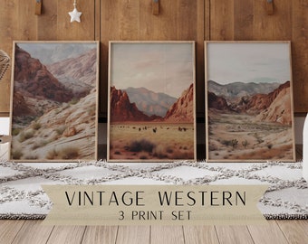Vintage Western Wall Art Set | Cowboy Nursery | Western Nursery | Rodeo Nursery | Horse | Country | Vintage Nursery | Nursery Art