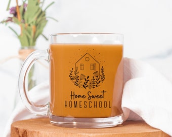 Home Sweet Homeschool Mug | Homeschool Mom | Homeschool Mug | Homeschooling | Homeschool Mama | Homeschool Decor | Mom Gift | Clear Mug