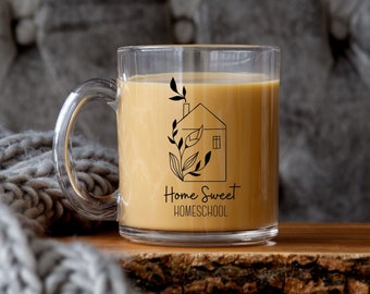 Home Sweet Homeschool Mug | Homeschool Mom | Homeschool Mug | Homeschooling | Homeschool Mama | Homeschool Decor | Mom Gift | Clear Mug