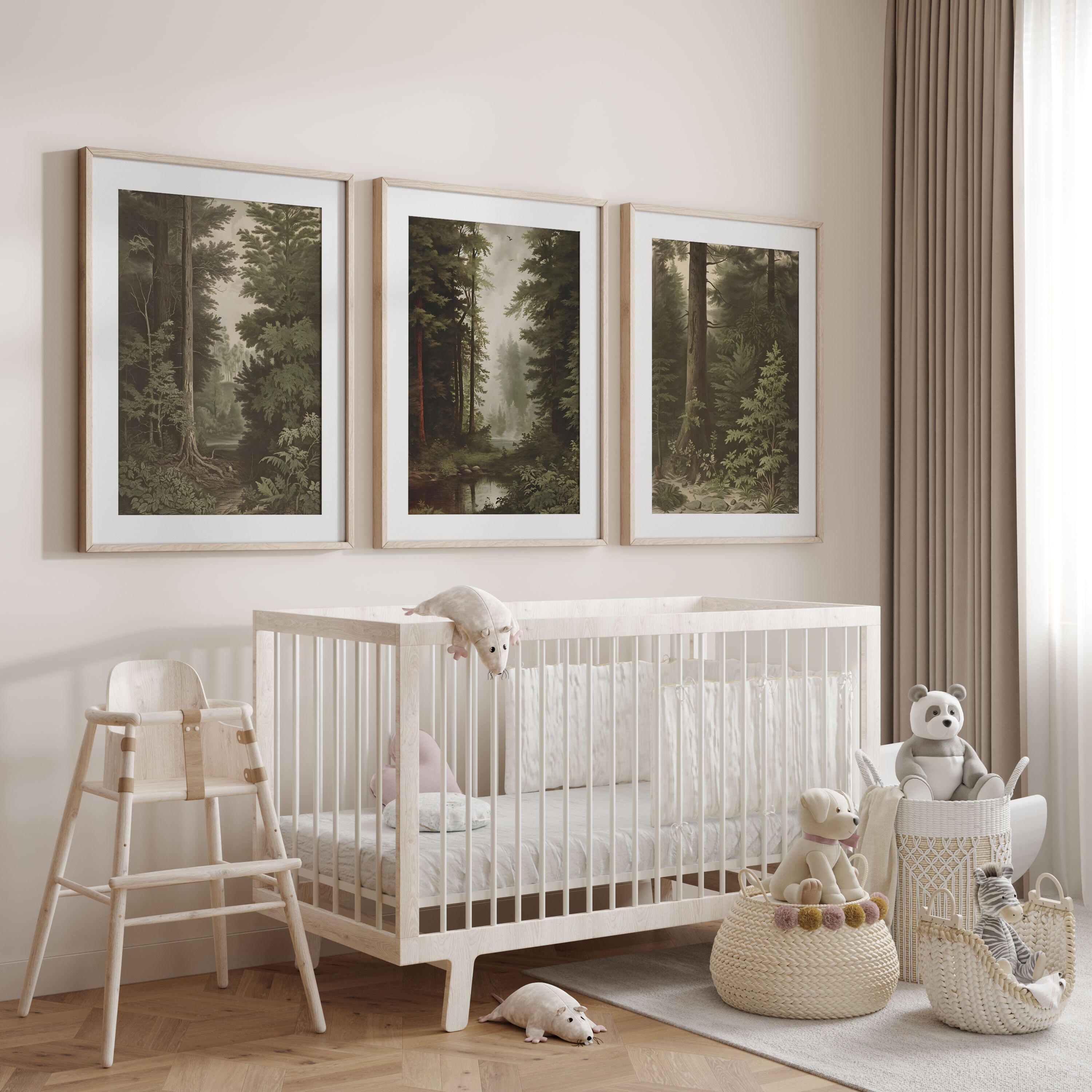Vintage Woodland Wall Art Set | Woodland Nursery | Vintage Nursery ...