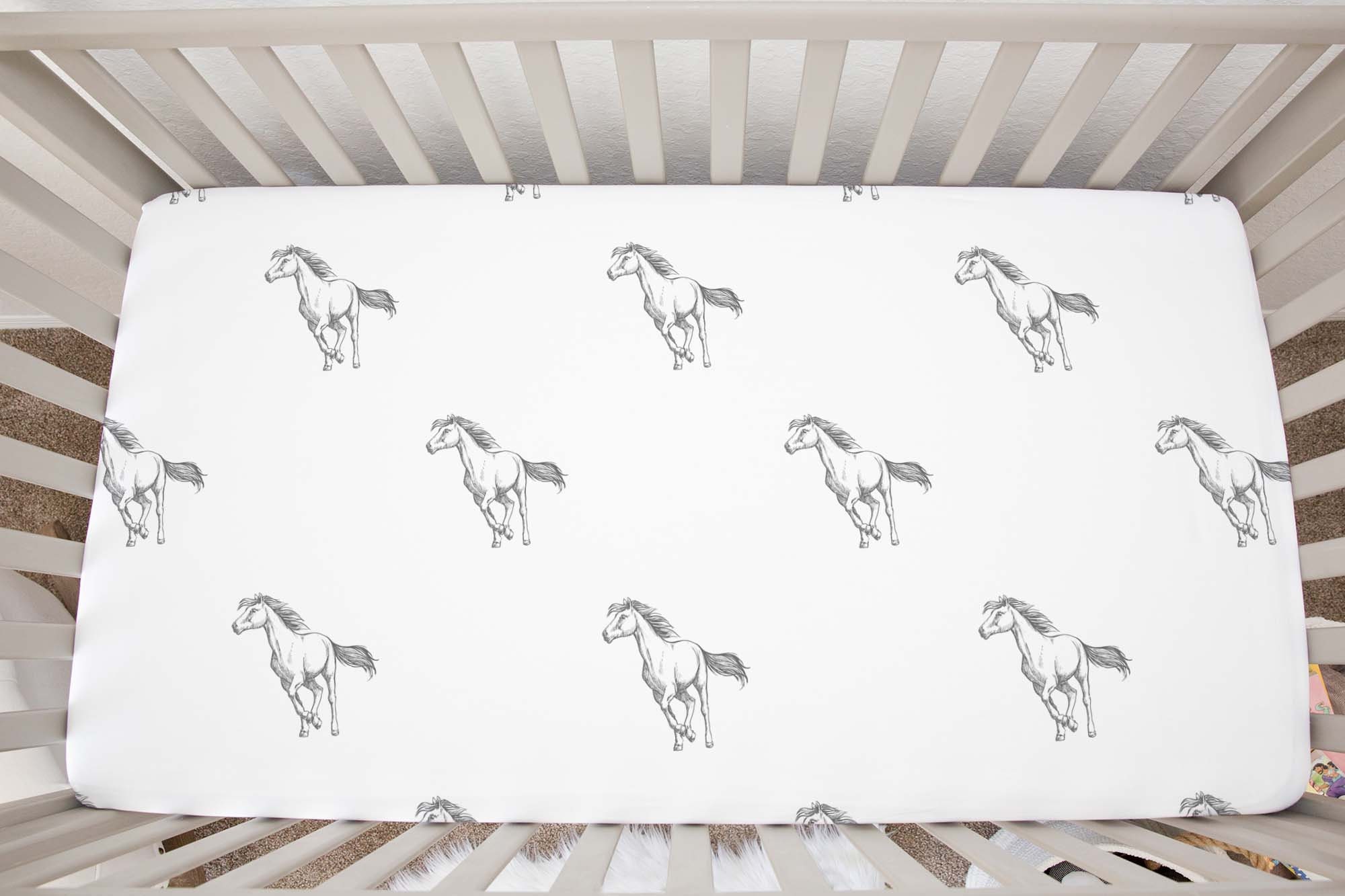 Horse crib sheets cheap