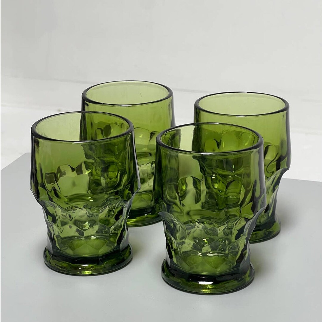 Vintage Green Cocktail Glasses Etsy