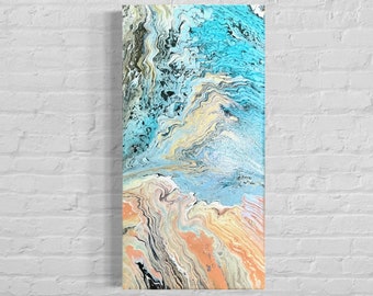 Abstrakte flüssige Kunst Malerei, moderne Wandkunst, Acrylic Pouring Leinwand, einzigartiges Wohndekor, minimalistische Wanddekoration, Statement Art