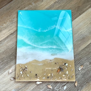 Custom Ocean Resin Painting – 3D Epoxy Beach Wall Art – Made to Order Seascape Resin Artwork
