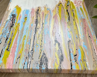 20x24 abstrakte flüssige Kunst Malerei, moderne Wandkunst, Acrylic Pouring Leinwand, einzigartiges Wohndekor, minimalistische Wanddekoration, Statement Art