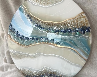 Custom Resin Geode Art – Abstract Epoxy Stone & Crystal Wall Decor – Handmade Made to Order Modern Mineral Wall Art