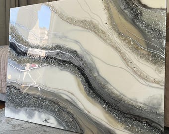 Large Size Custom Resin Art – Geode Style Wall Decor, Made to Order