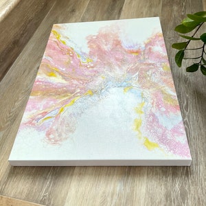 Gold Rose Fluid Art Painting . Abstract art. Fluid Wall Art. Original  Pour Painting. Abstract fluid Painting . Acrylic painting on canvas