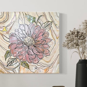 10x10 inch. Fluid Art Painting . Original Pour Painting on canvas . Fluid Painting .Pour Painting. Acrylic painting on stretched canvas