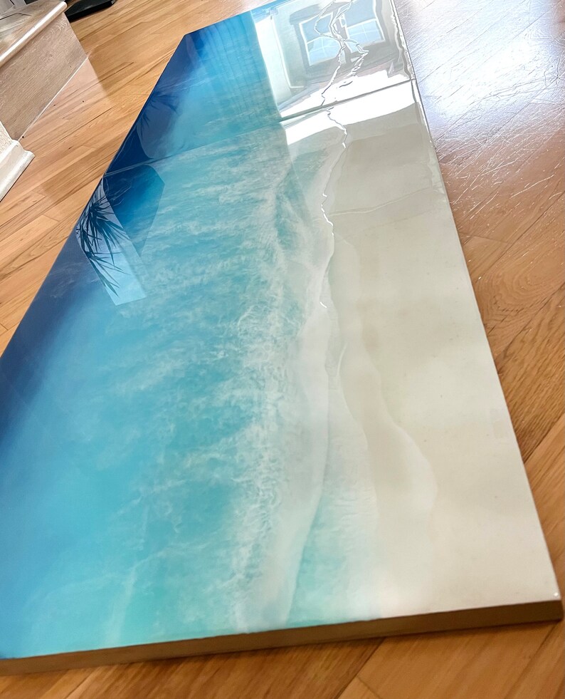 Custom Ocean Resin Art – Epoxy Sea Wave Painting – Abstract Blue Beach ...