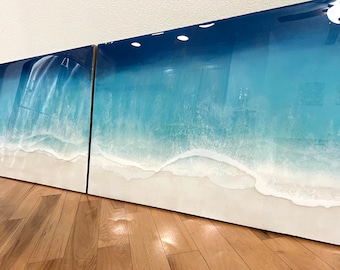 Custom order ocean painting, custom resin artwork, Ocean resin art, 3d Wall art, Resin beach, Ocean painting, Resin ocean, Epoxy resin art