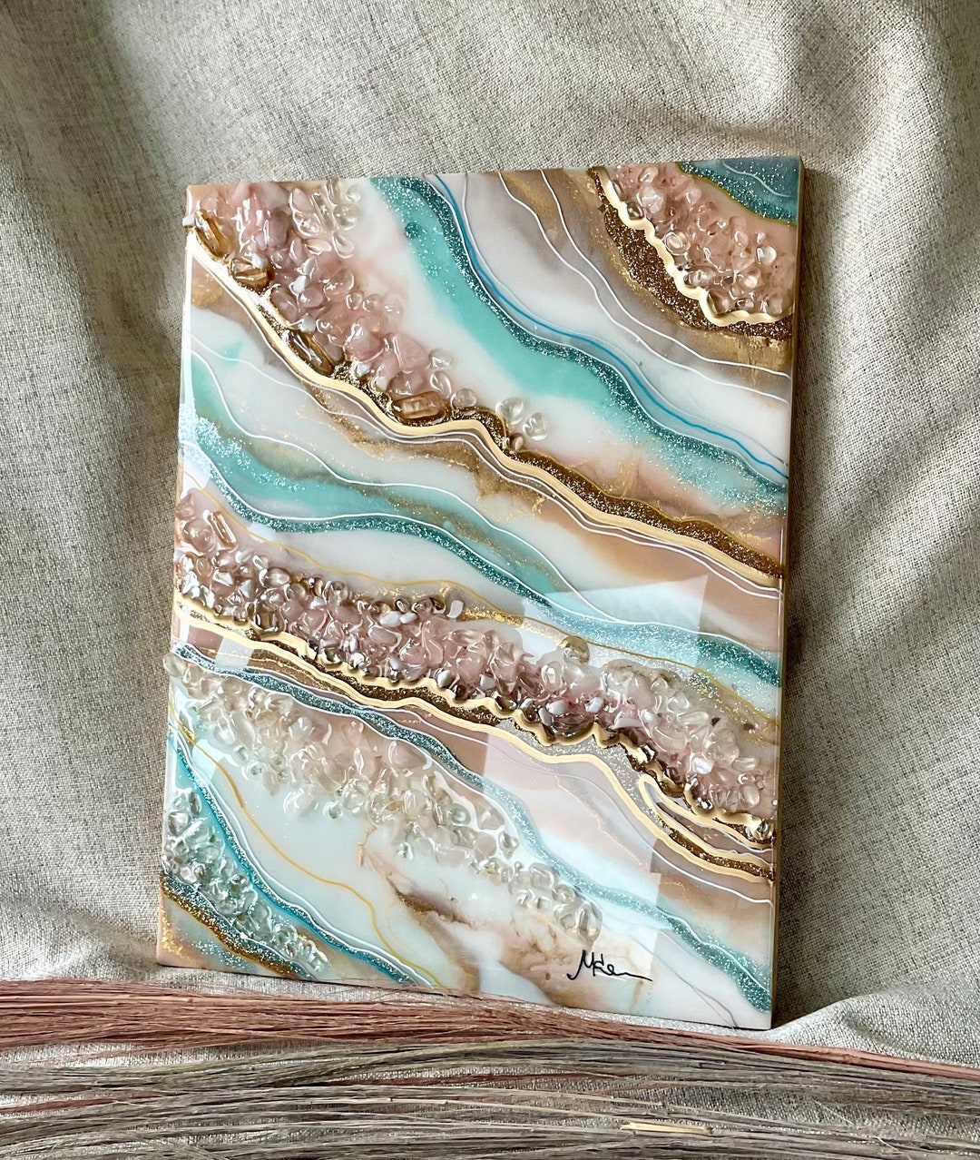 Custom Order Resin Wall Art, Custom Beautiful Geode Resin Wall Decor ...