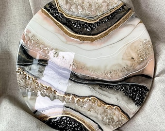 Custom Resin Geode Art – Abstract Epoxy Stone & Crystal Wall Decor – Handmade Made to Order Modern Mineral Wall Art