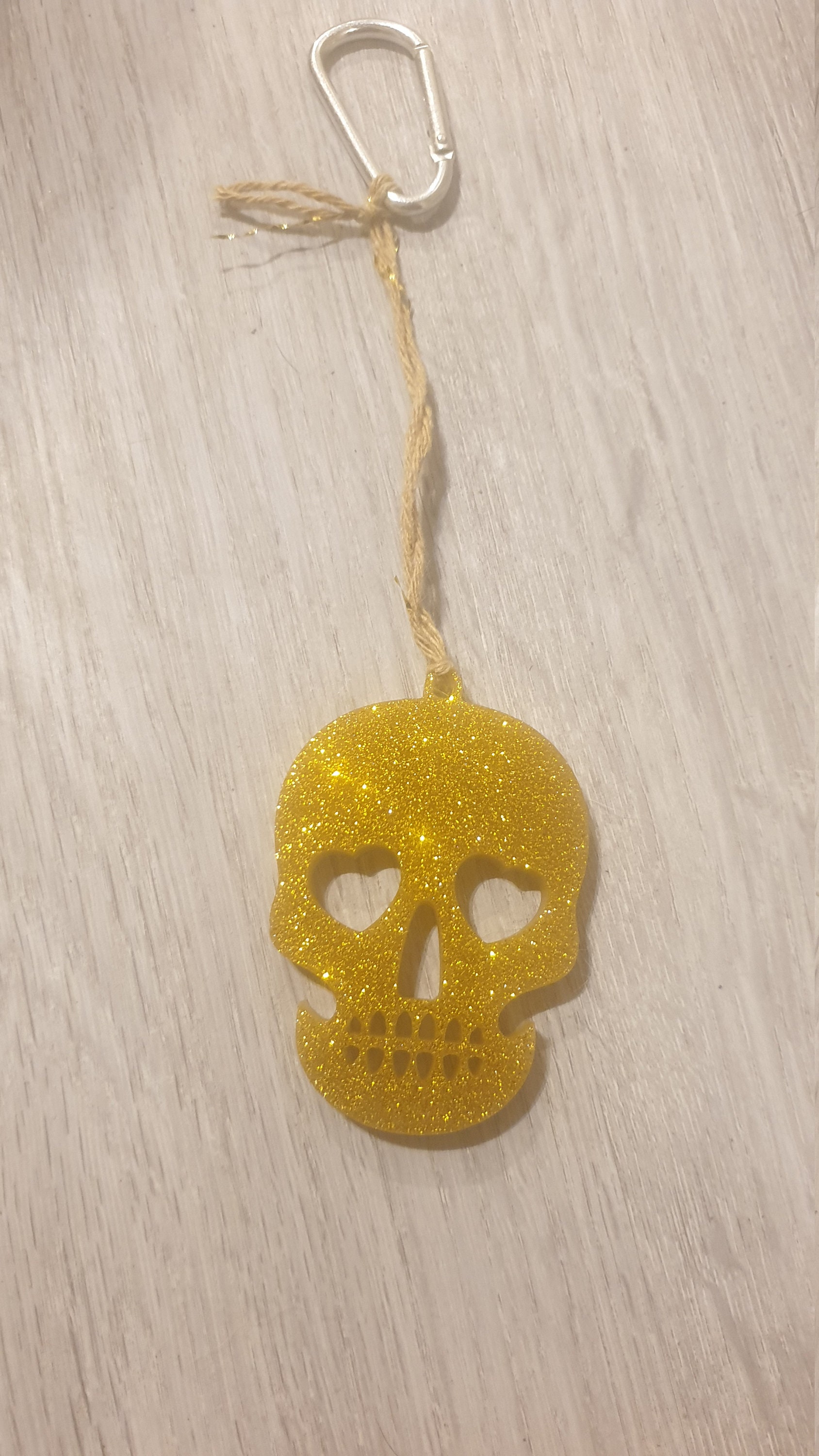 Déco Sac Tête de Mort Halloween en Époxy