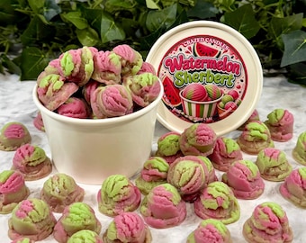 Watermelon Sherbet Wax Melts | Ice Cream Scoop Wax Melts | Dessert Wax Melt | Coconut Soy Wax | Summer Scent | Food Wax Melts | Fruity Aroma