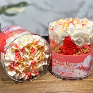 Strawberry Shortcake, Soy Wax Candle, Dessert Candle, Fruity Fragrance, Whipped Candle, Unique Candle Gift, 10oz