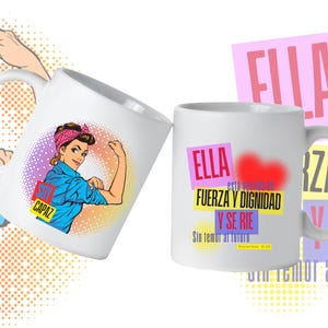 Versiculos para la mujer sublimation MUG PNG, versos biblicos para la mujer, arte digital biblicos