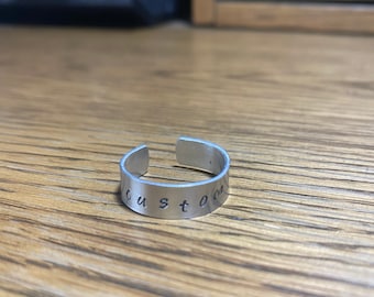 anillo de aluminio delgado personalizable