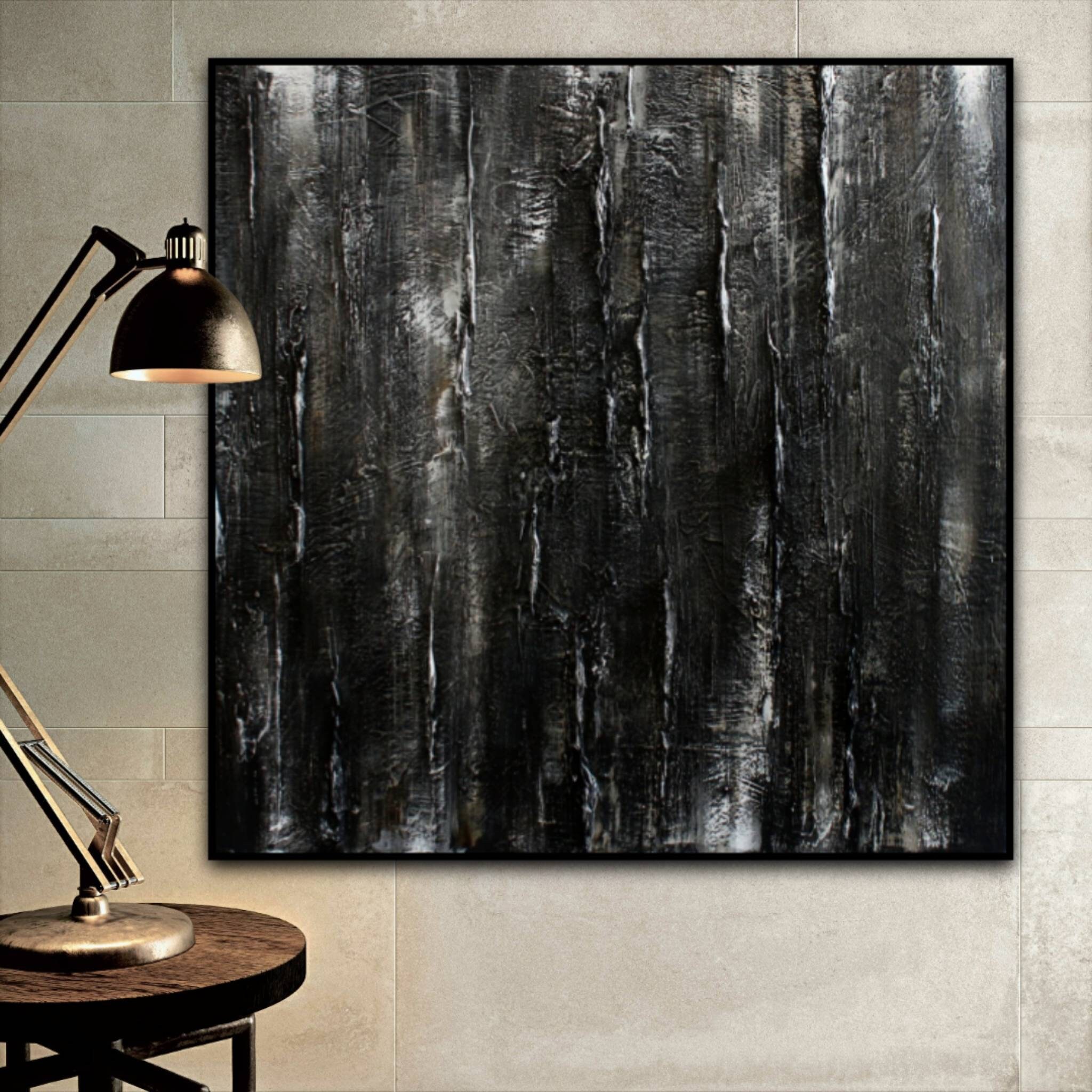 Textured Art Large Black Abstract Art Original Painting - Etsy