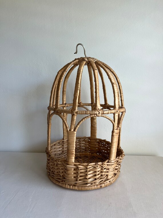 Wicker Bird Cage/plant Holder Etsy