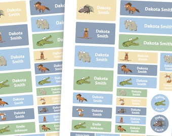 Funny Animals Name Labels Personalised Printable
