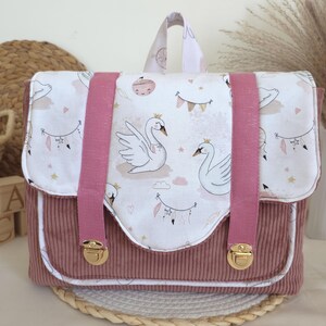 Cartable enfant/ cartable fille/ cartable rectangulaire/ cartable en velours/ cartable à personnaliser