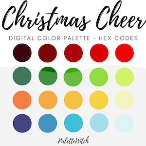 Christmas Cheer Digital Color Palette - Swatches for Photoshop Illustrator and Procreate - Instant Download