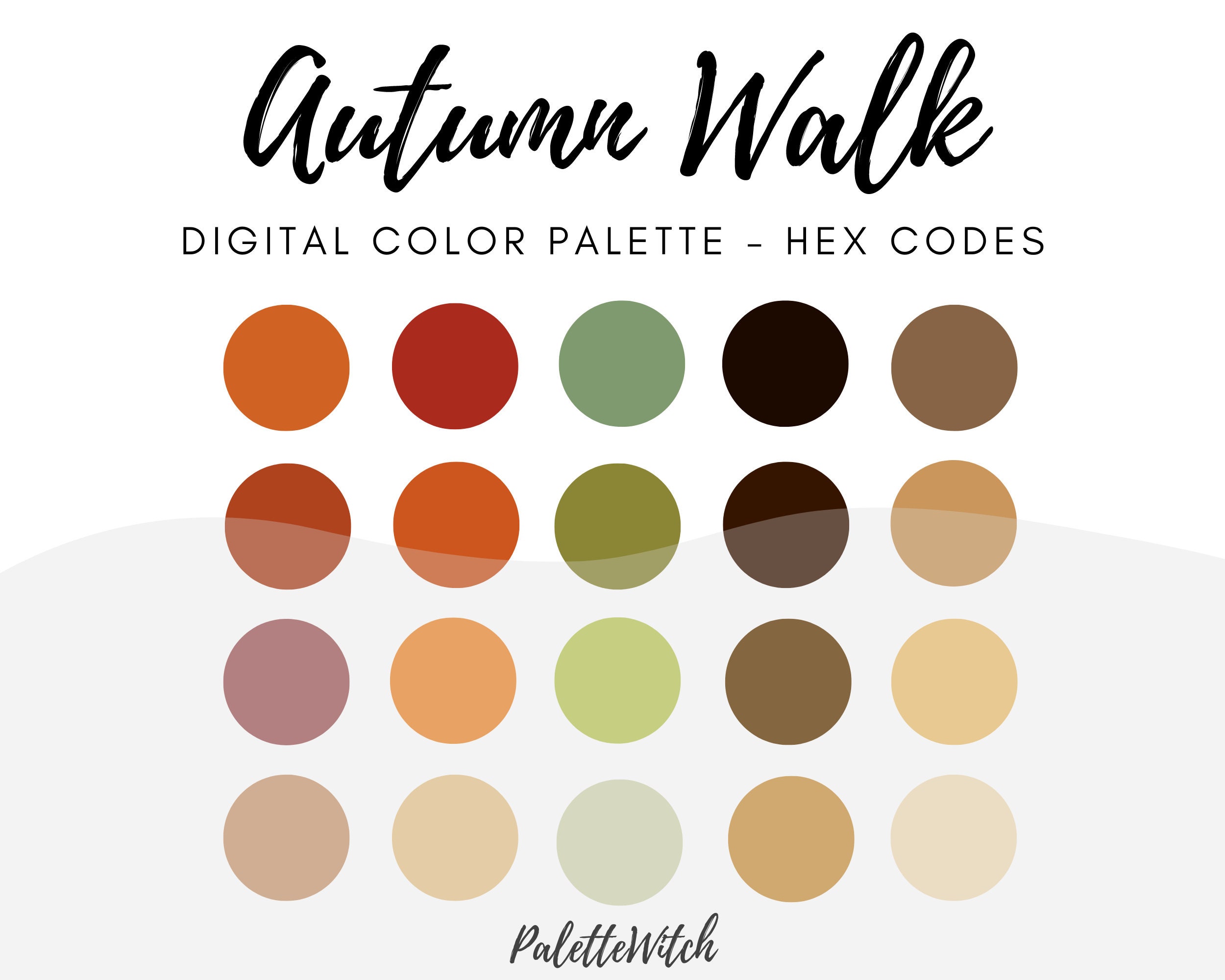 Autumn Walk Fall Digital Color Palette - Swatches for Photoshop ...