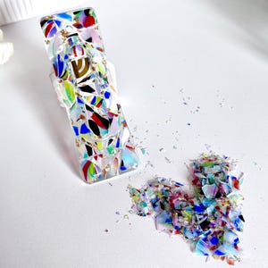 Mezuzah to be created with your wedding glass shards,Mosaic mezuzah with your Chuppah glass, Mezuzah smashed wedding glass shards, Judaica