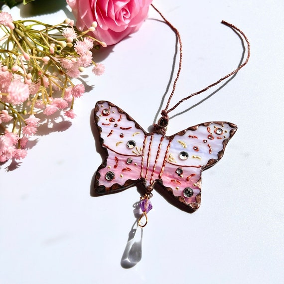 protection symbol religious gift. Rear view mirror Stained glass