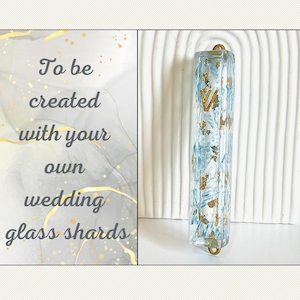 Mezuzah to be made with your wedding glass shards, wedding glass fragments into mezuzah, Jewish wedding keepsake, Smash glass into mezuzah