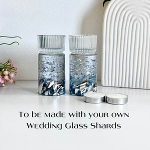 Shabbat Candlesticks to be created with your Jewish Wedding Glass shards, Candle Sticks with Wedding Fragments, Jewish wedding keepsake