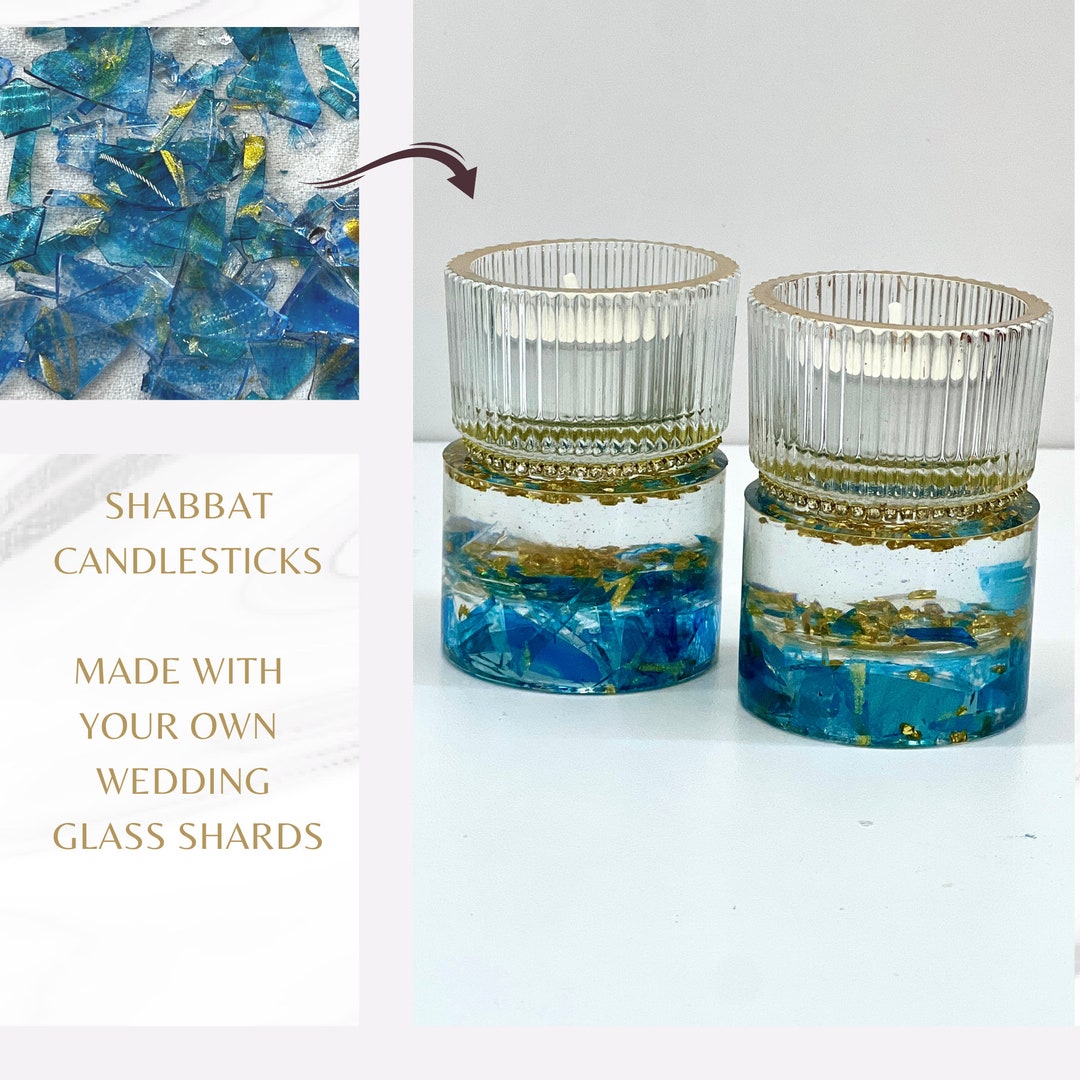 Shabbat Candlesticks to Be Created With Your Jewish Wedding Glass ...