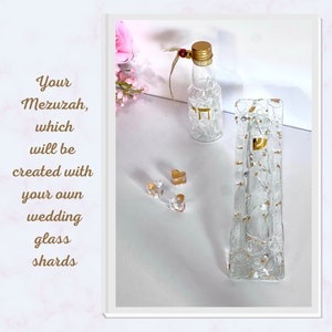 Mezuzah glass to be made with your personal wedding glass shards broken under the Chuppah, Perfect personalized jewish gift and keepsake