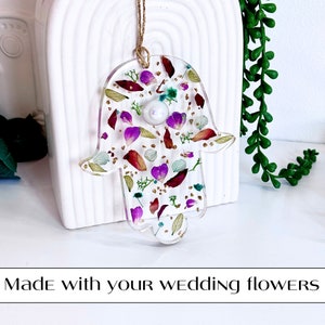 Hanging Hamsa to be created with wedding bouquet, Hamsa with Wedding dried flowers, Jewish wedding keepsake. Hamsa Wall Art Wedding Gift