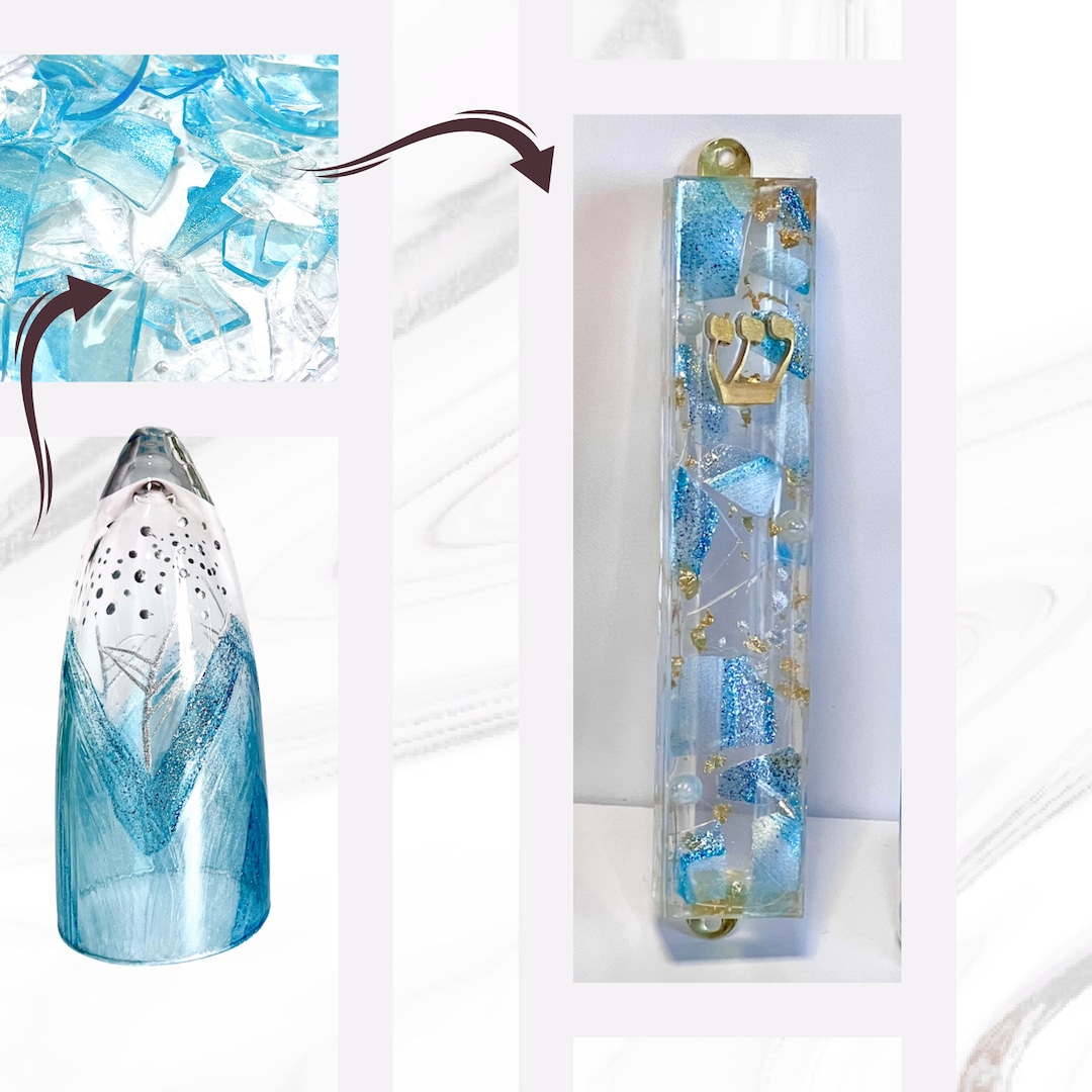Chuppah Kit, Breaking Glass Mezuzah, Jewish Gifts Wedding Mezuzah, Mezuzah Resin, Wedding Smash