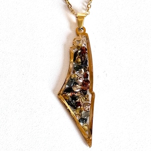 Collier Israël, collier carte d'Israël doré, pendentif Israël, pendentif en forme d'Israël, bijoux juifs, collier terre sainte, cadeau bat mitzvah