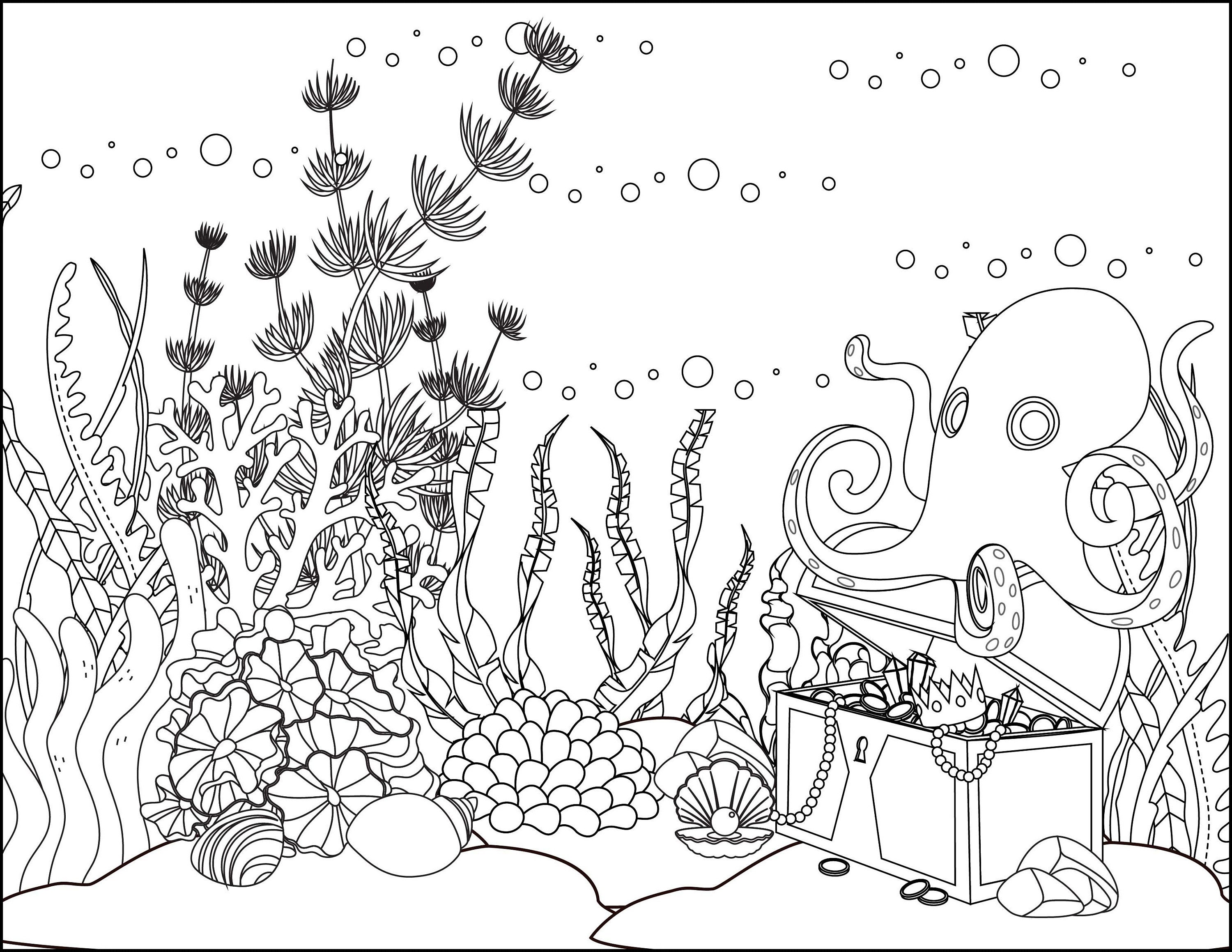 Ocean Themed Coloring Pages 10 | Etsy