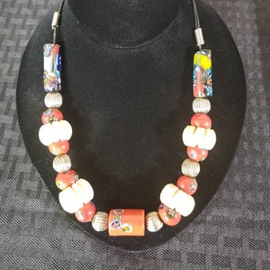 Vintage Trade Bead Necklace Venetian Glass Beads