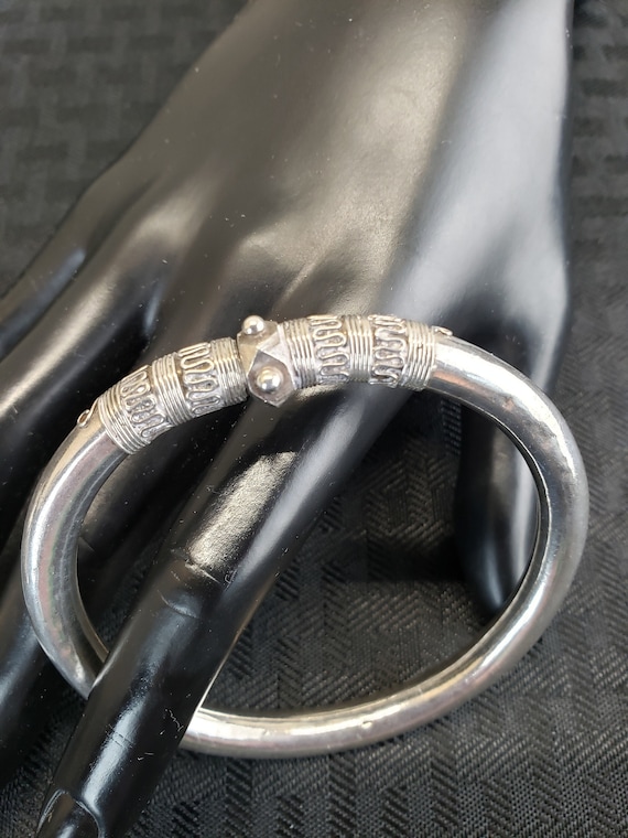 Vintage Rajasthani tribal silver Kuchi bell bracelet … Gem