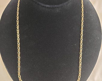 Collar Figaro vintage chapado en oro de 14 quilates, 20" de largo, 3 mm de ancho